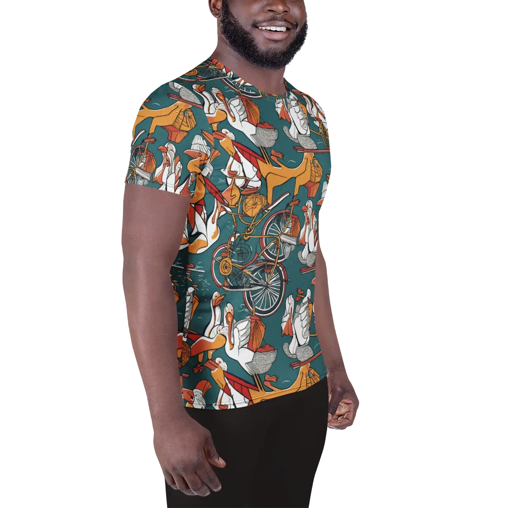 Pelican Velodrome on Men's Athletic T-Shirt — Right