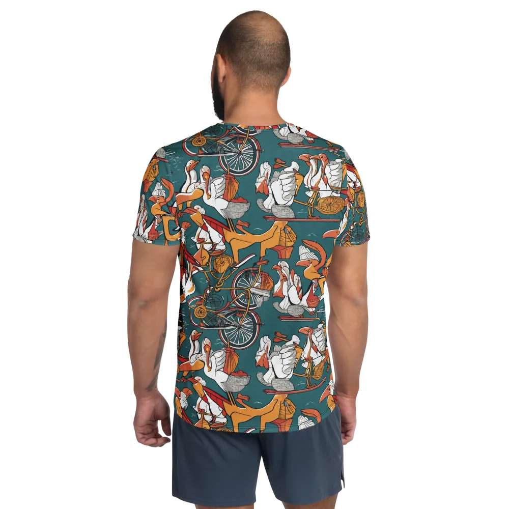 Pelican Velodrome on Men's Athletic T-Shirt — Back