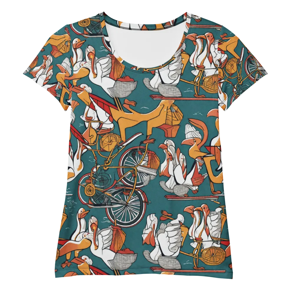 Pelican Velodrome on Women's Athletic T-Shirt — Front