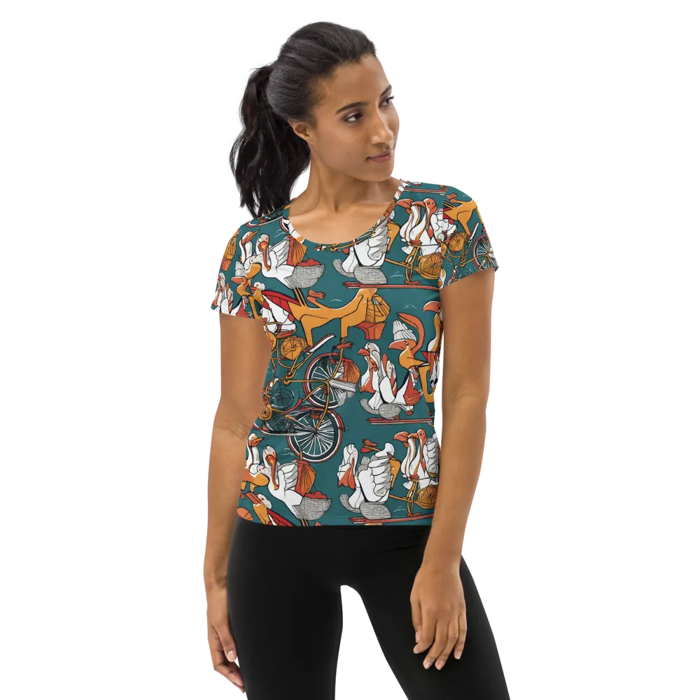 Pelican Velodrome on Women's Athletic T-Shirt — Front