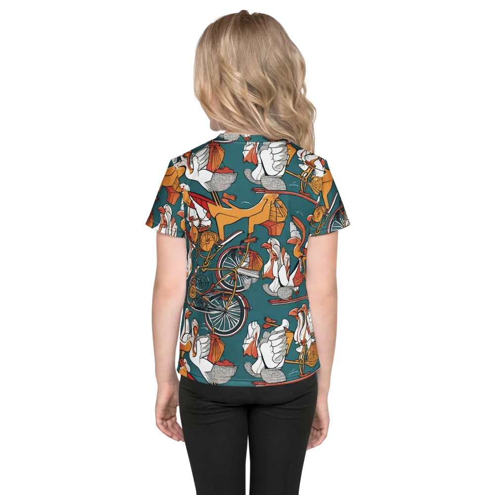 Pelican Velodrome on Kids Crew Neck T-Shirt — Back