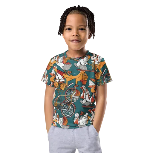 Pelican Velodrome on a Kids Crew Neck T-Shirt