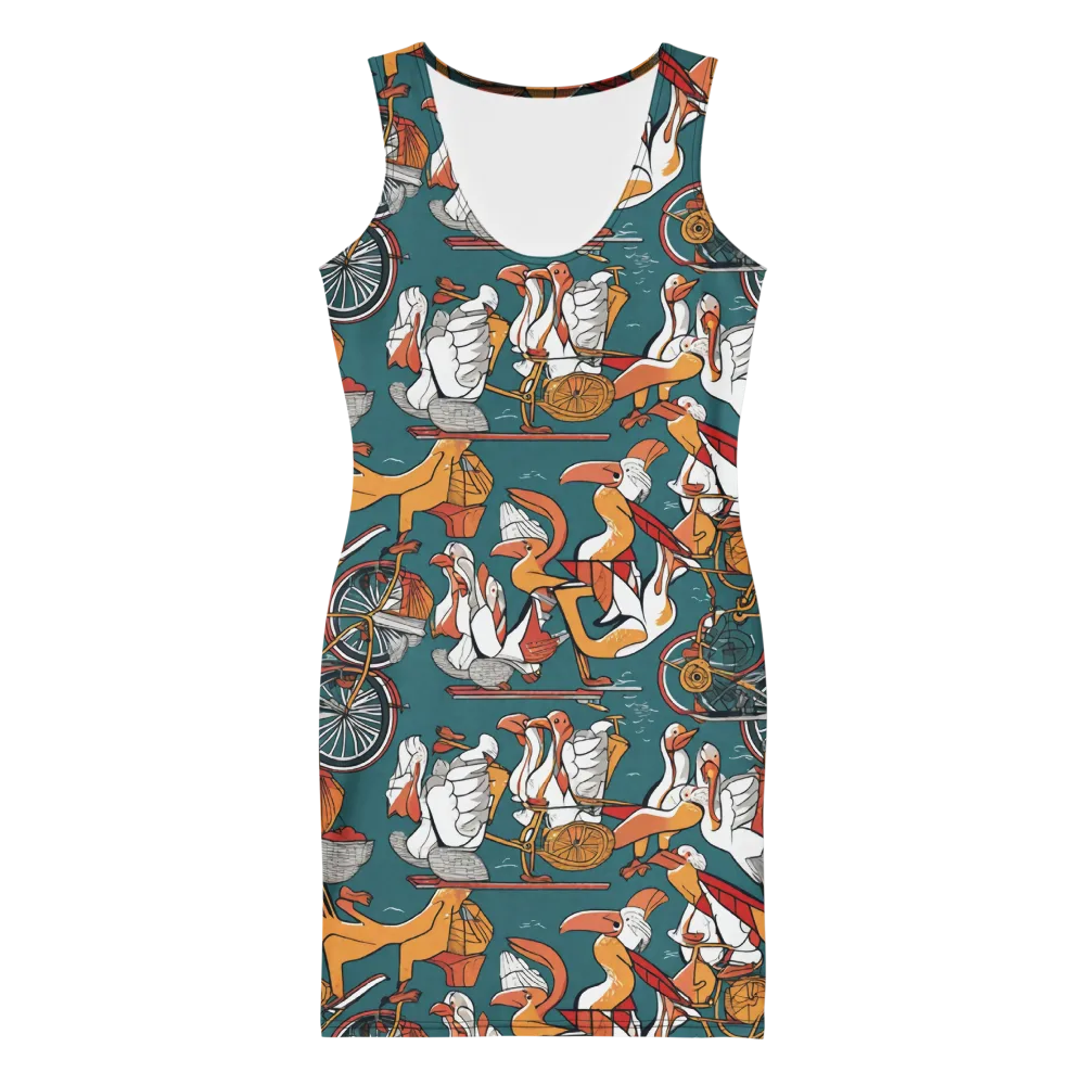 Pelican Velodrome on Bodycon Dress — Front