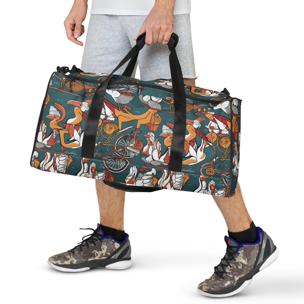 Pelican Velodrome on Duffle Bag — Front