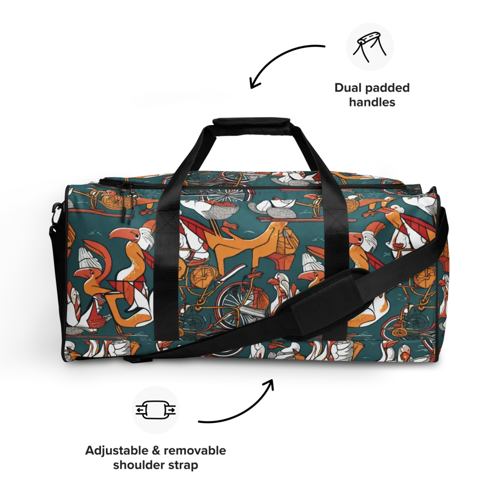 Pelican Velodrome on Duffle Bag — Front