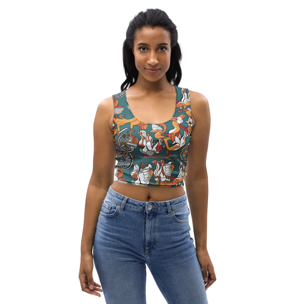 Pelican Velodrome on Crop Top — Front