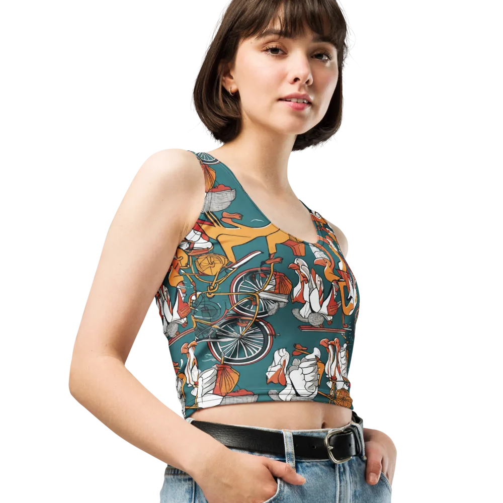 Pelican Velodrome on Crop Top — Right Front