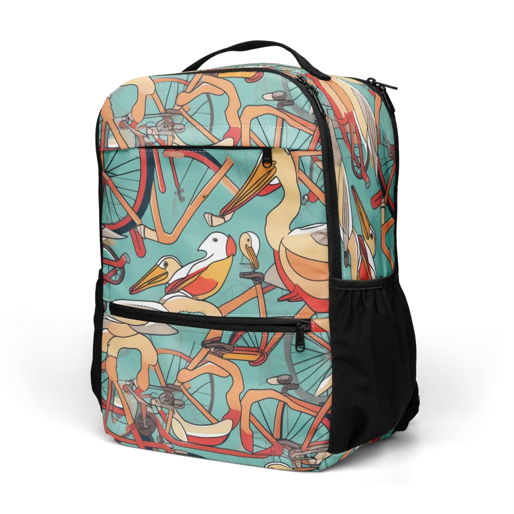 Pelican Pedal Parade on Utility Backpack — Left Front