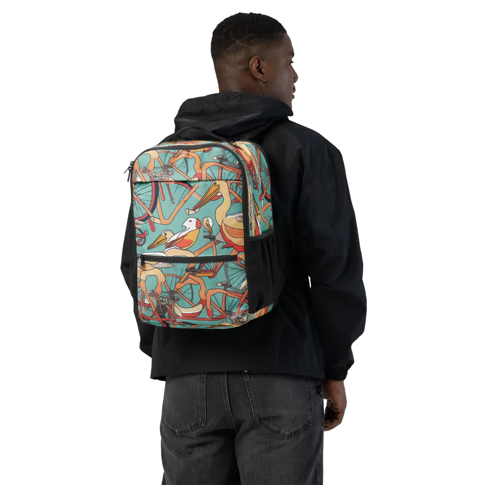 Pelican Pedal Parade on Utility Backpack — Back