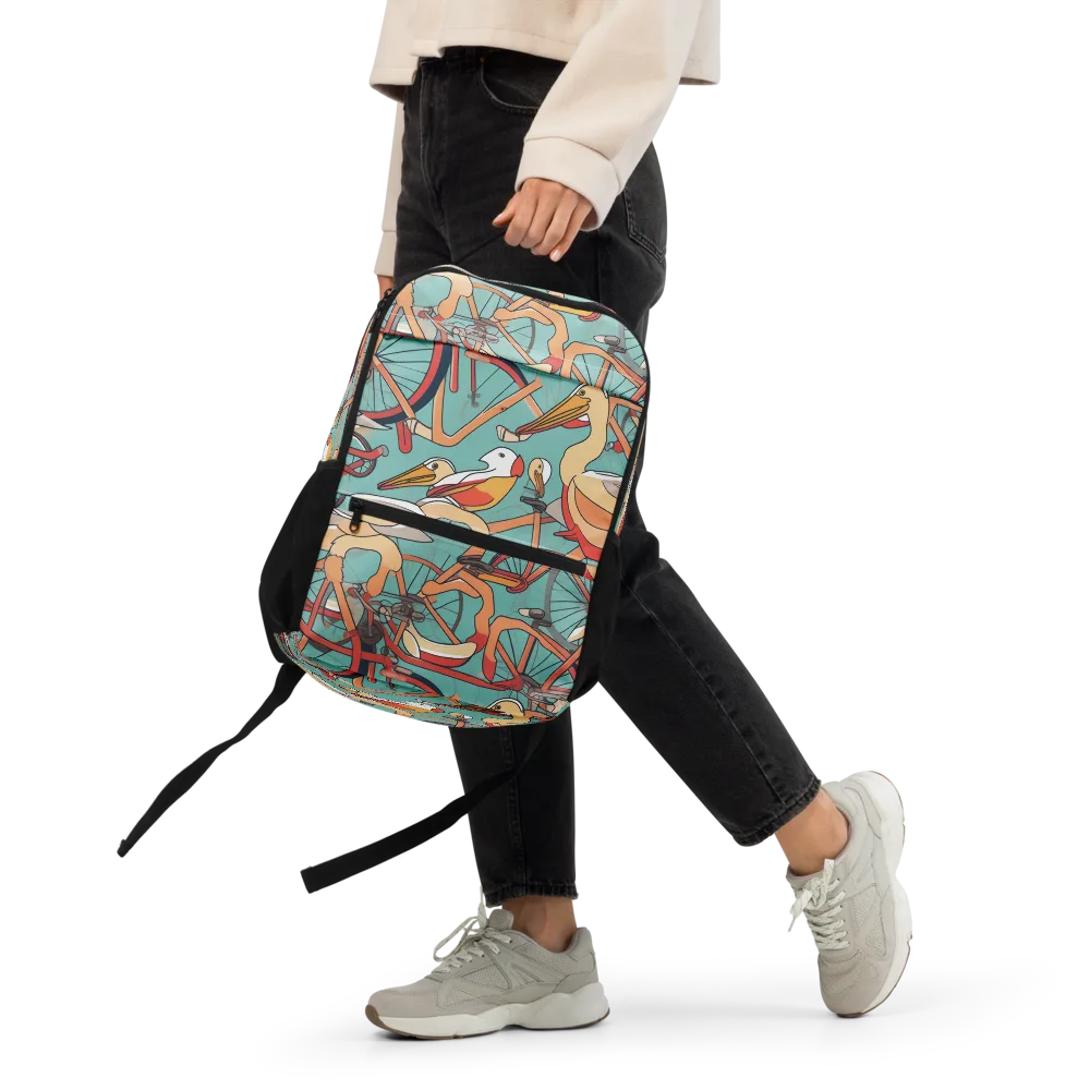 Pelican Pedal Parade on Utility Backpack — Front