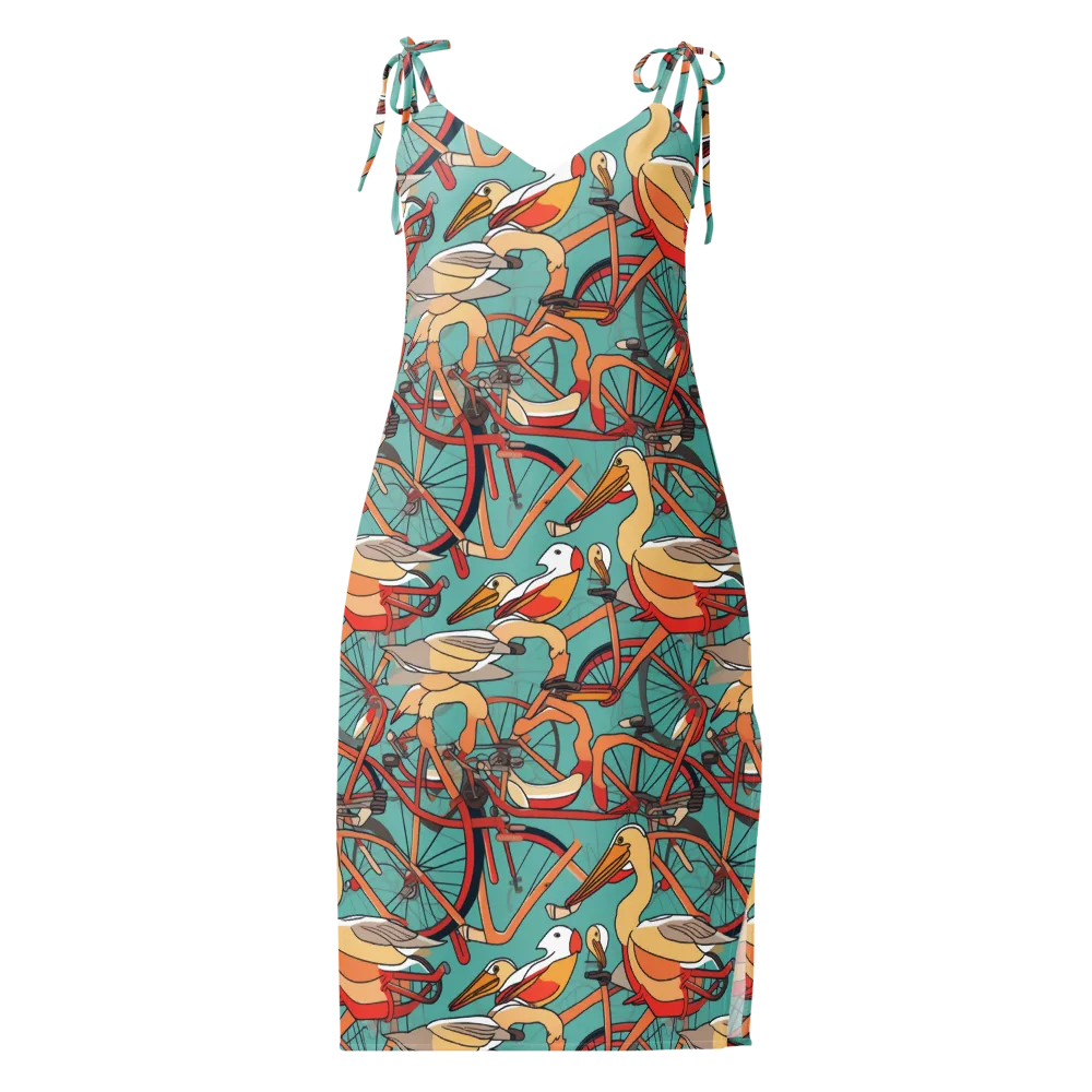 Pelican Pedal Parade on Slip Dress — Front