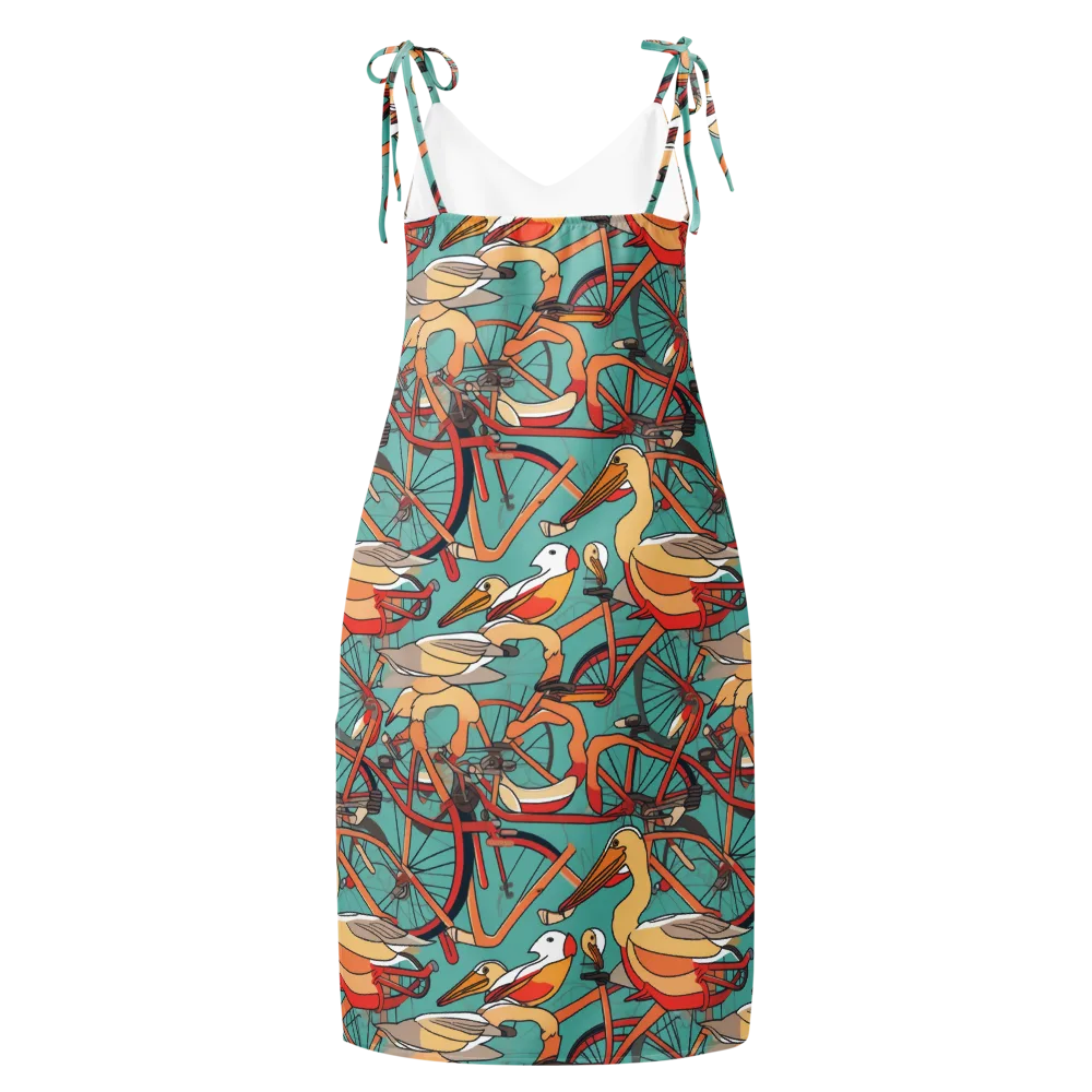Pelican Pedal Parade on Slip Dress — Back