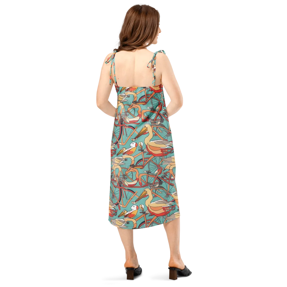 Pelican Pedal Parade on Slip Dress — Back