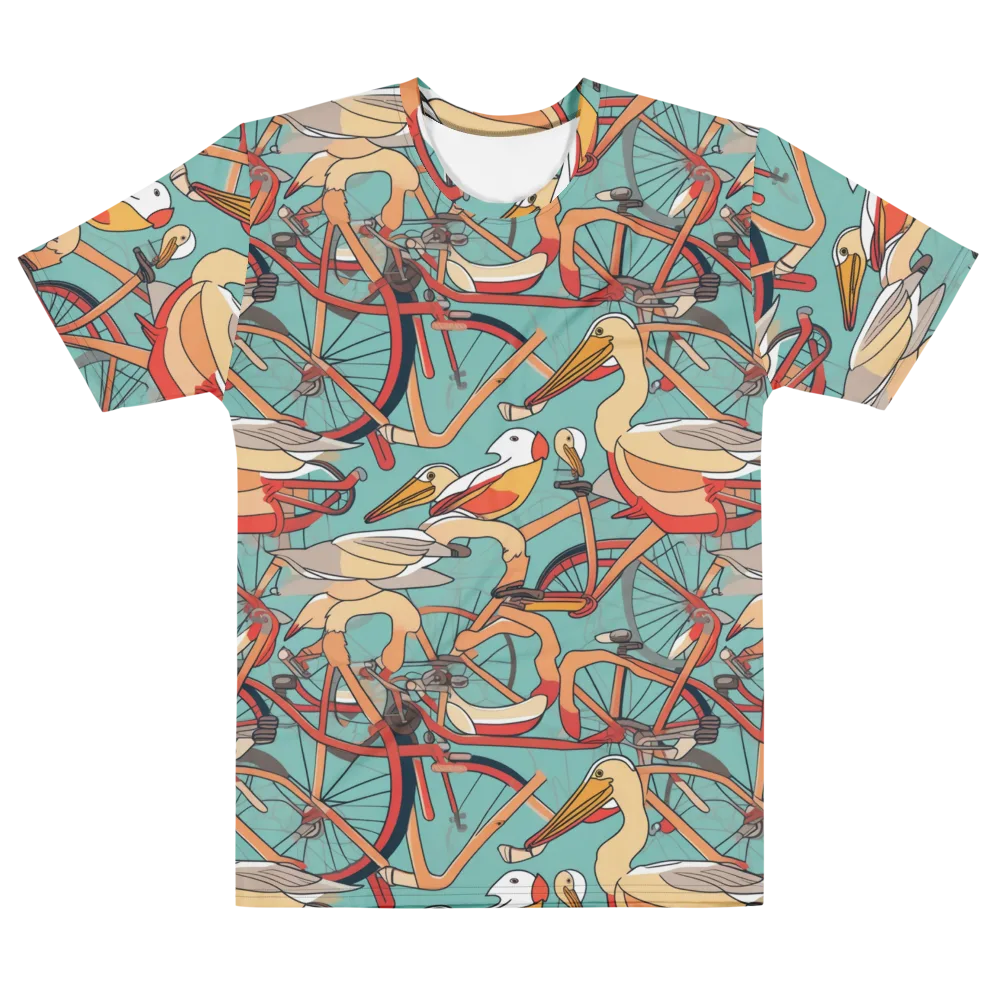 Pelican Pedal Parade on Men's Cotton Crew Neck T-Shirt — Front