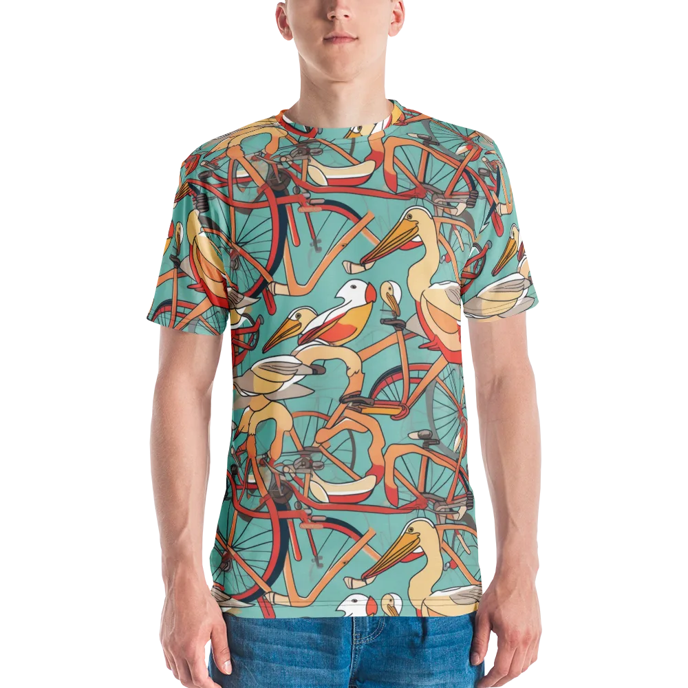Pelican Pedal Parade on Men's Crew Neck T-Shirt — Front