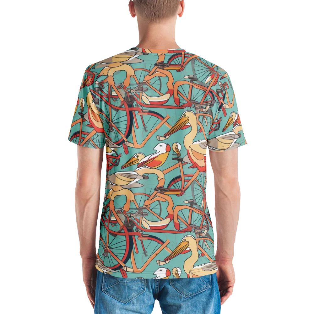 Pelican Pedal Parade on Men's Crew Neck T-Shirt — Back