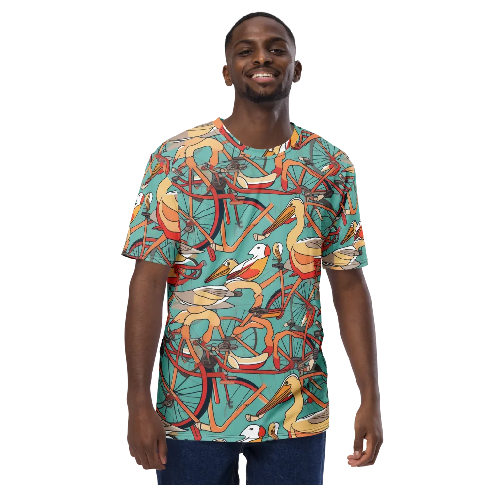Pelican Pedal Parade on Men's Crew Neck T-Shirt — Front