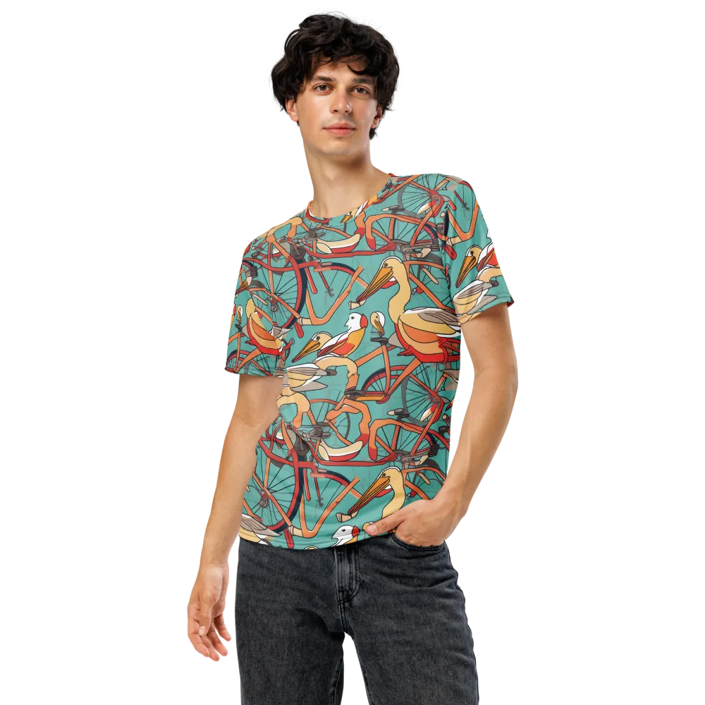 Pelican Pedal Parade on Men's Crew Neck T-Shirt — Front