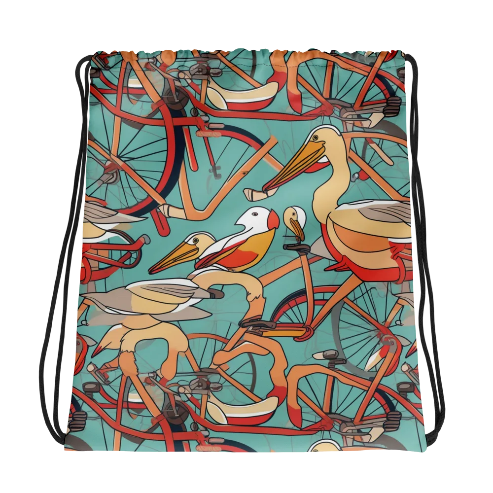Pelican Pedal Parade on Drawstring Bag — Photo
