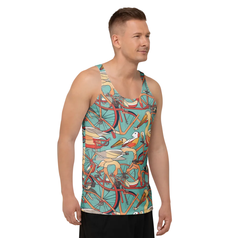 Pelican Pedal Parade on Men's Tank Top — Right Front