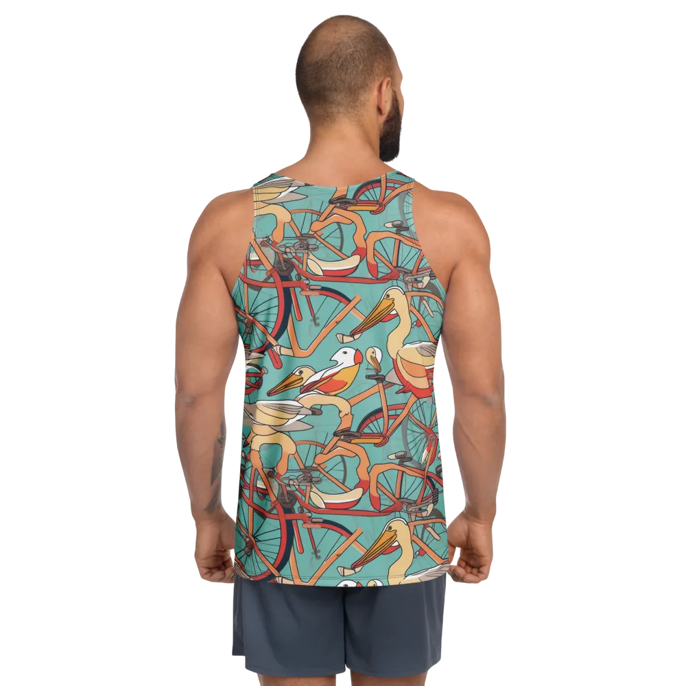 Pelican Pedal Parade on Men's Tank Top — Back
