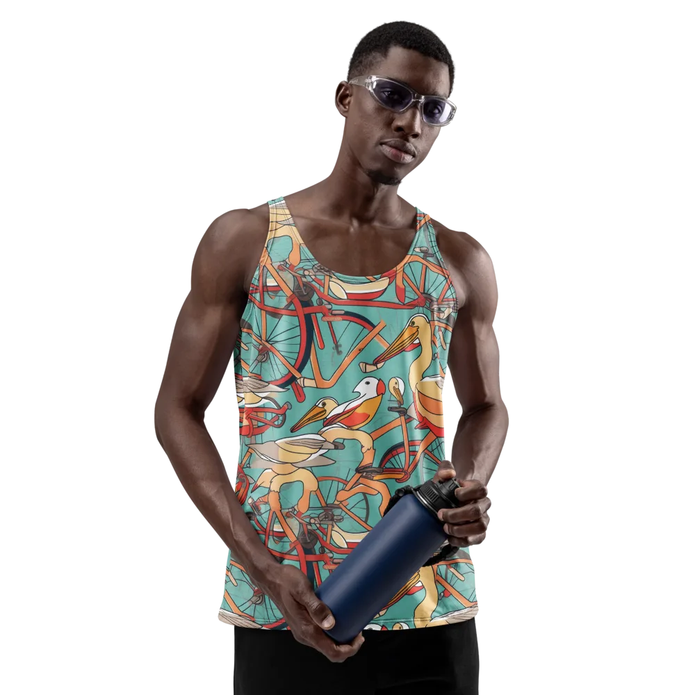 Pelican Pedal Parade on Men's Tank Top — Front