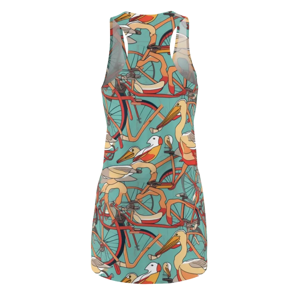 Pelican Pedal Parade on Racerback Dress — Back