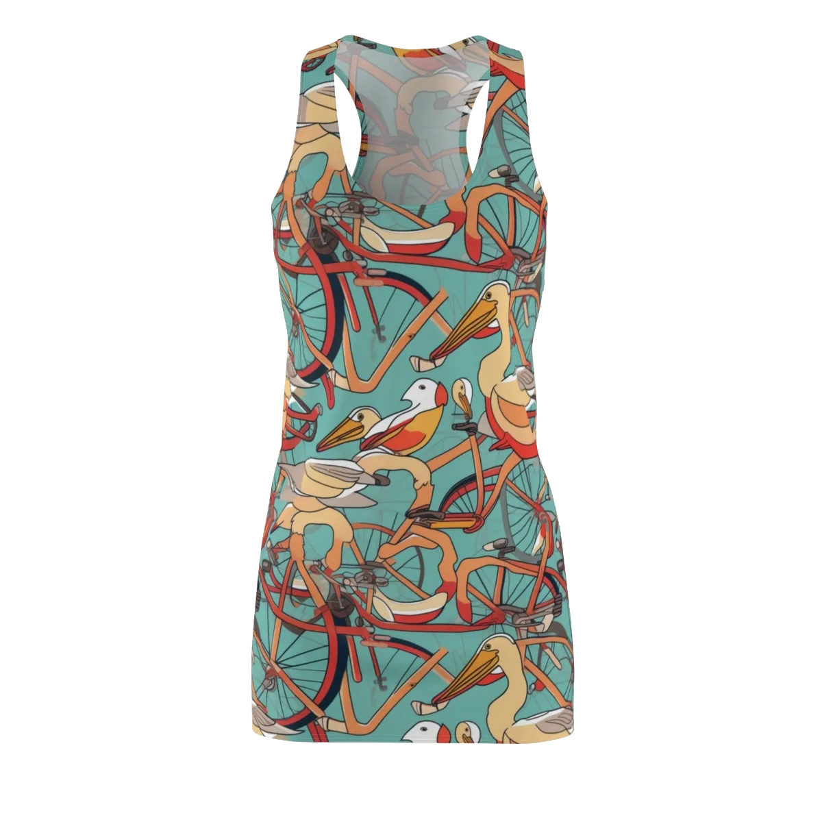 Pelican Pedal Parade on Racerback Dress — Front