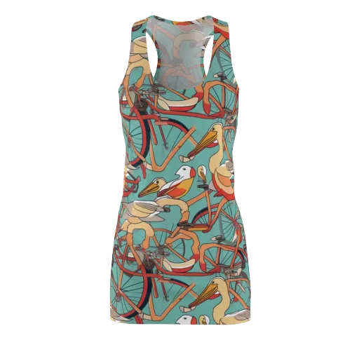 Pelican Pedal Parade on a Racerback Dress