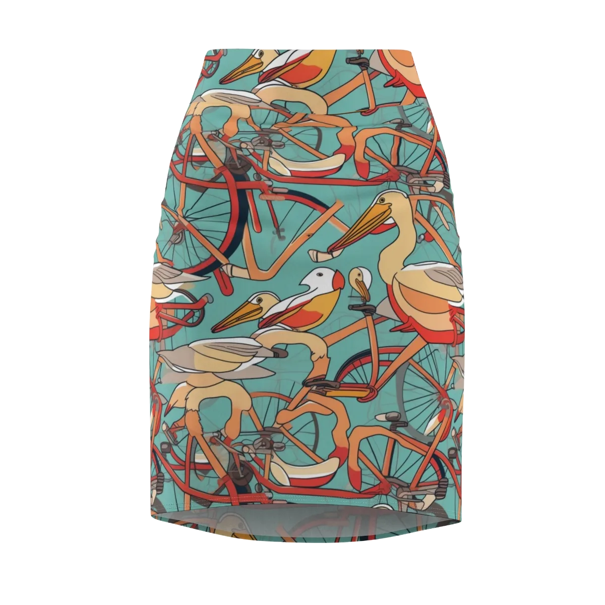 Pelican Pedal Parade on Pencil Skirt — Front