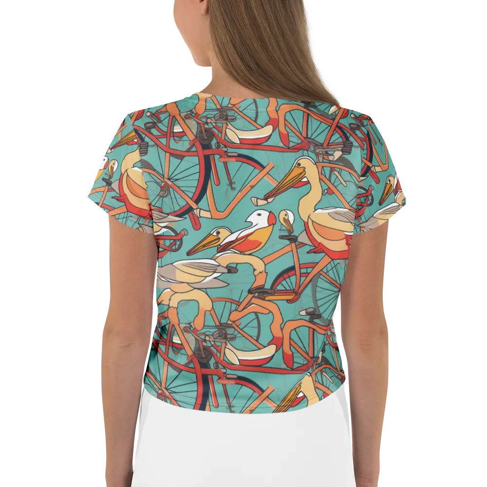 Pelican Pedal Parade on Crop Tee — Back