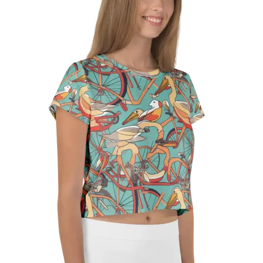 Pelican Pedal Parade on a Crop Tee
