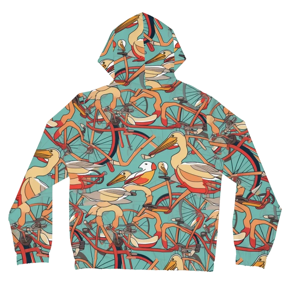 Pelican Pedal Parade on Women's Full-Zip Hoodie — Back