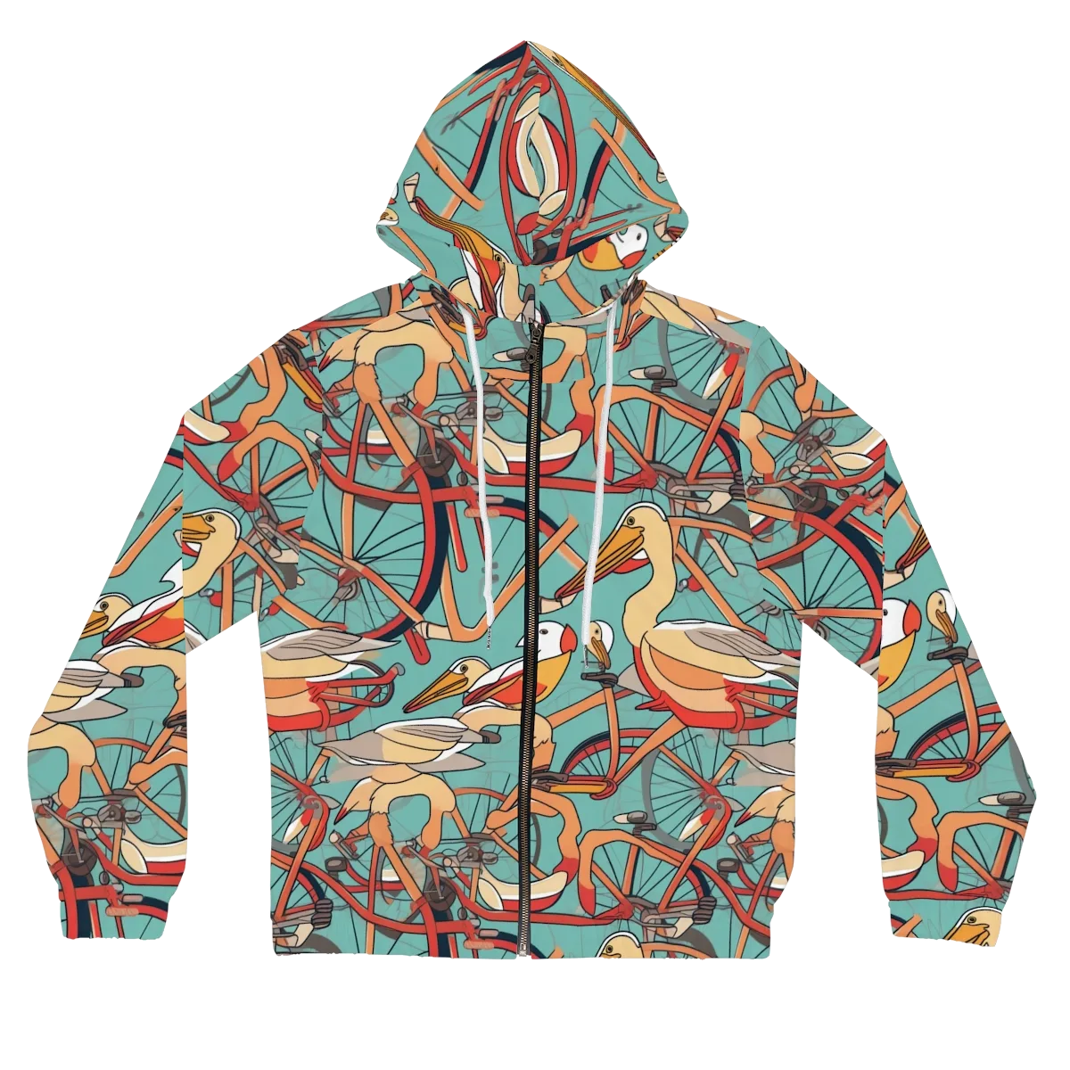 Pelican Pedal Parade on Women's Full-Zip Hoodie — Front