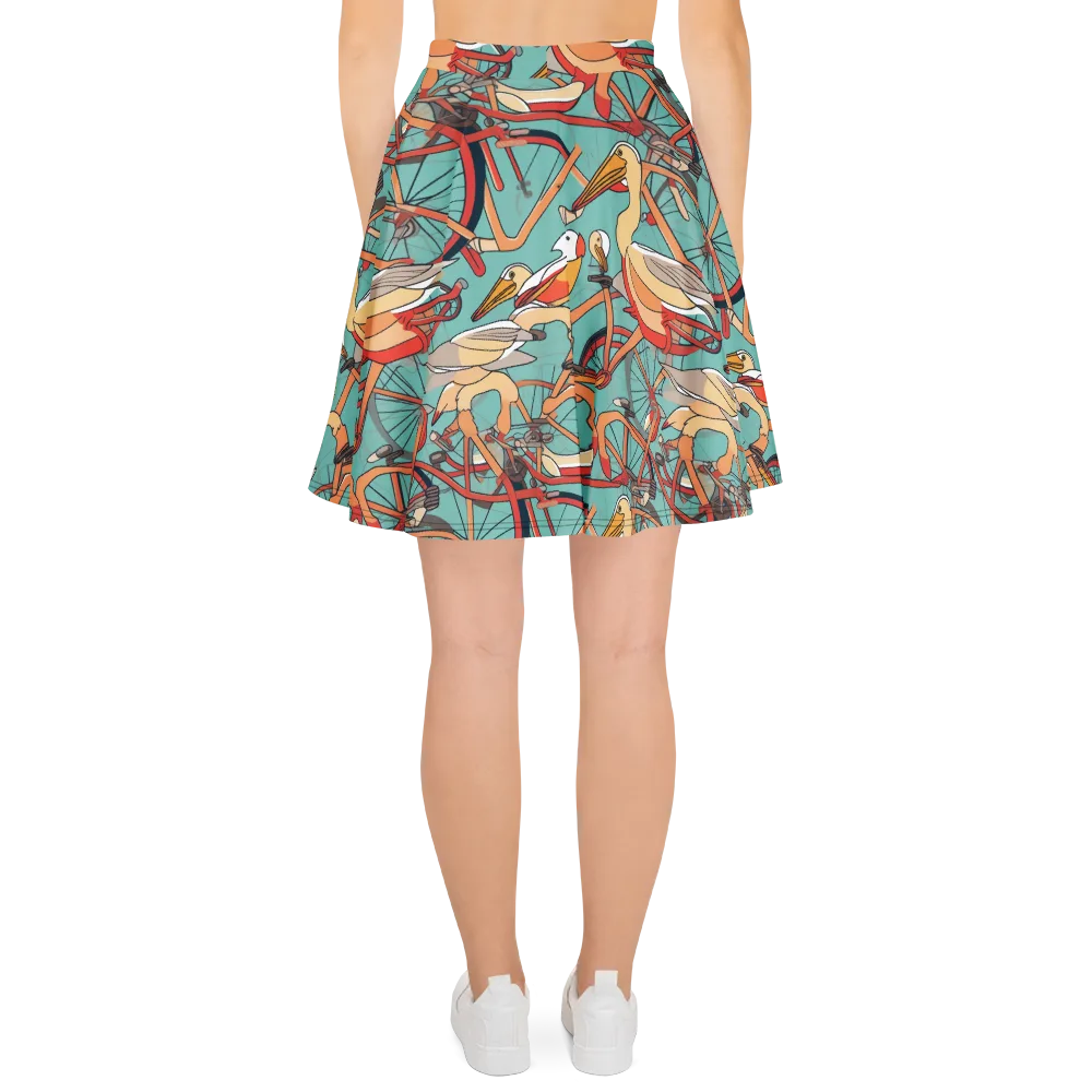 Pelican Pedal Parade on Skater Skirt — Back