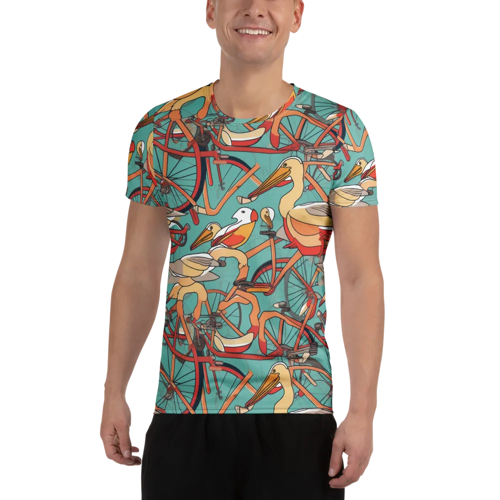 Pelican Pedal Parade on Men's Athletic T-Shirt — Front