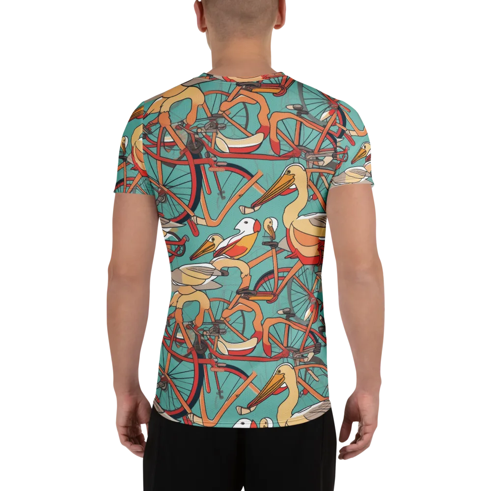 Pelican Pedal Parade on Men's Athletic T-Shirt — Back