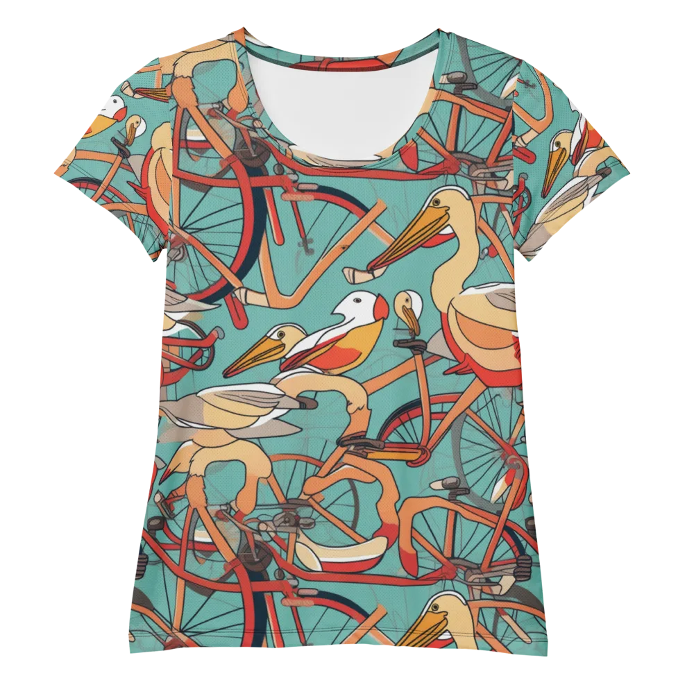 Pelican Pedal Parade on Women's Athletic T-Shirt — Front