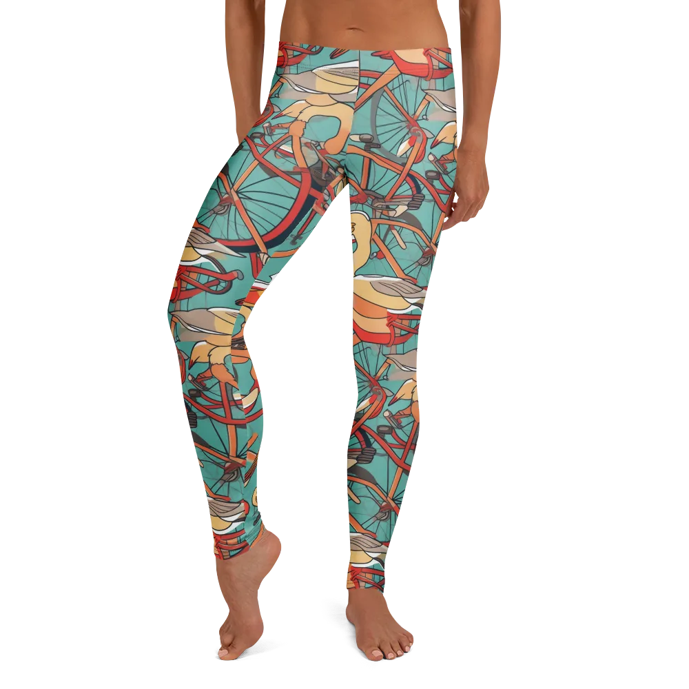 Pelican Pedal Parade on Leggings — Front