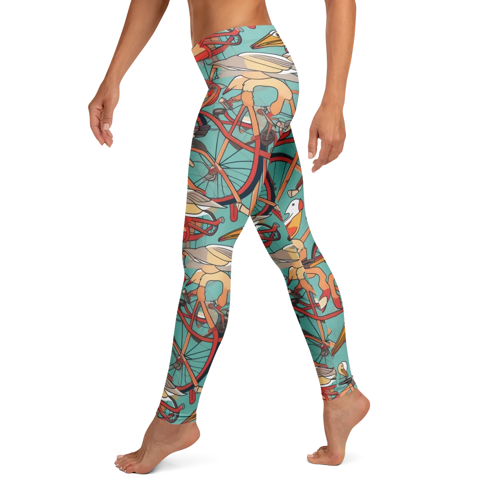 Pelican Pedal Parade on Leggings — Left