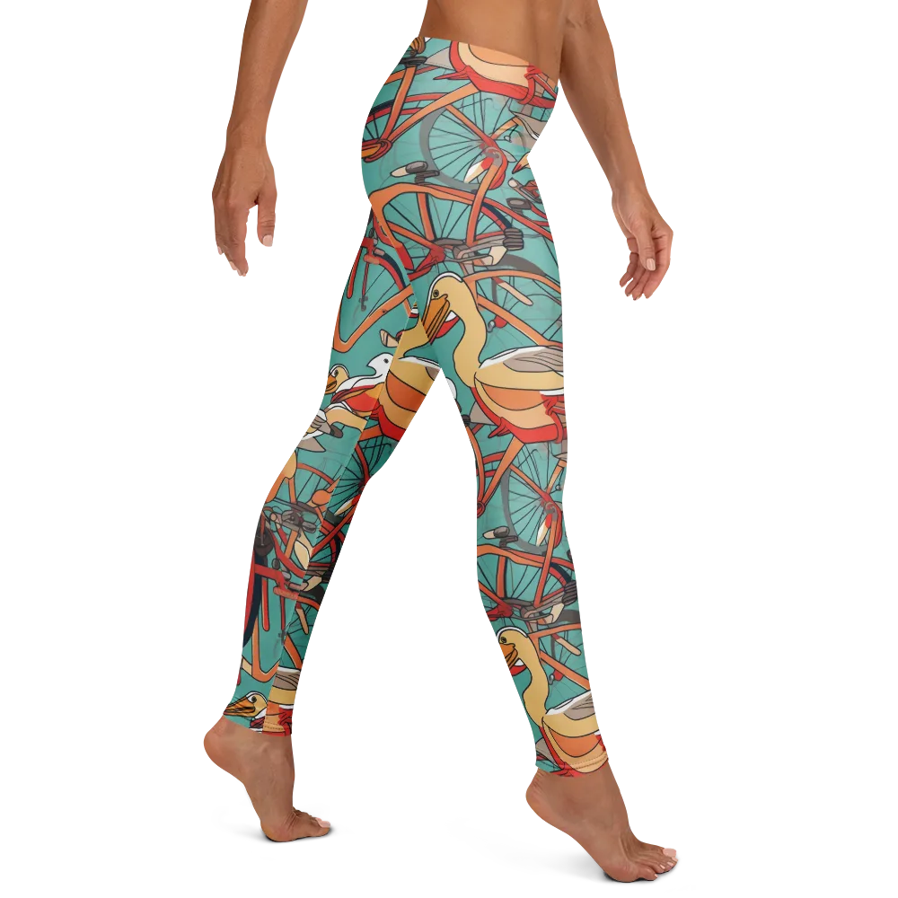 Pelican Pedal Parade on Leggings — Right