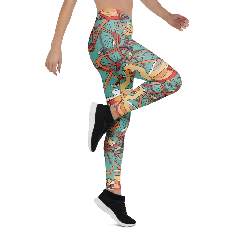 Pelican Pedal Parade on Leggings — Right