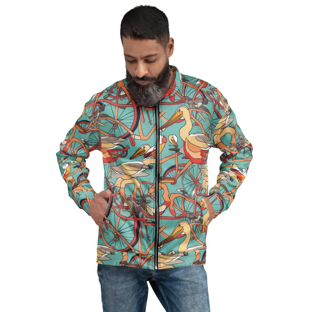 Pelican Pedal Parade on Bomber Jacket — Front
