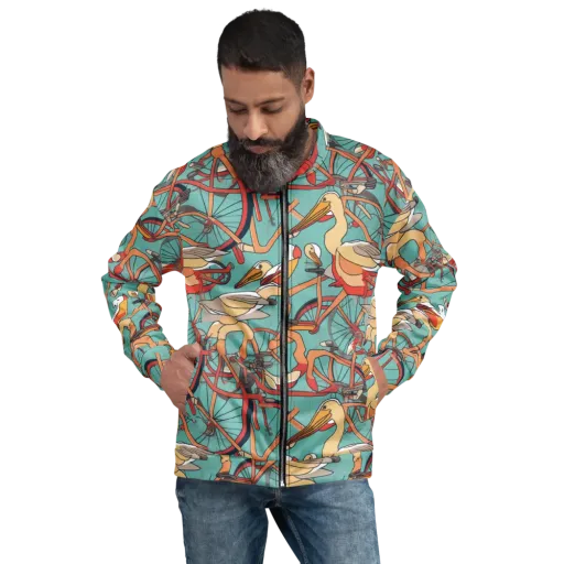 Pelican Pedal Parade on a Bomber Jacket