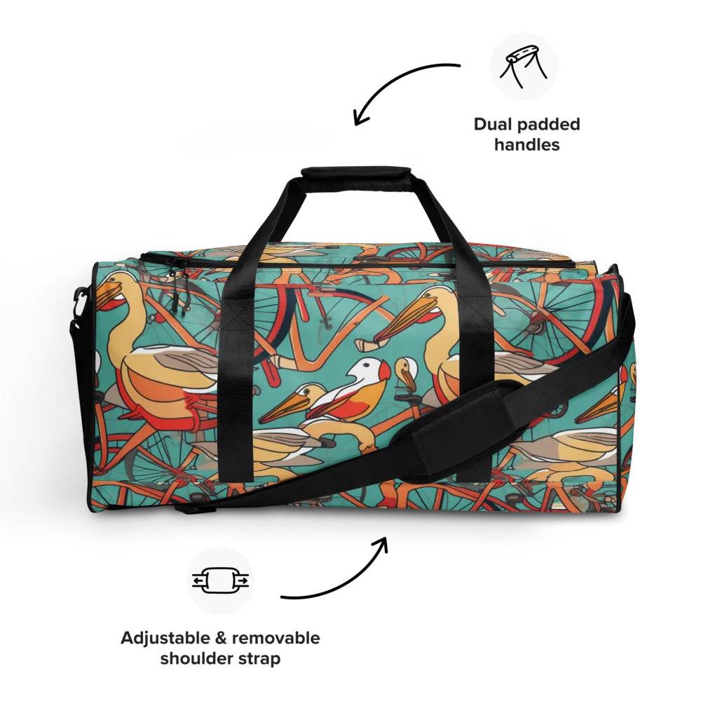 Pelican Pedal Parade on Duffle Bag — Front
