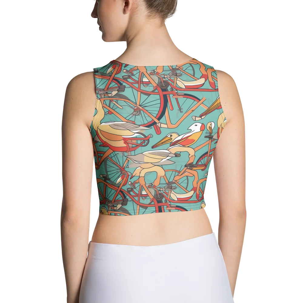Pelican Pedal Parade on Crop Top — Back