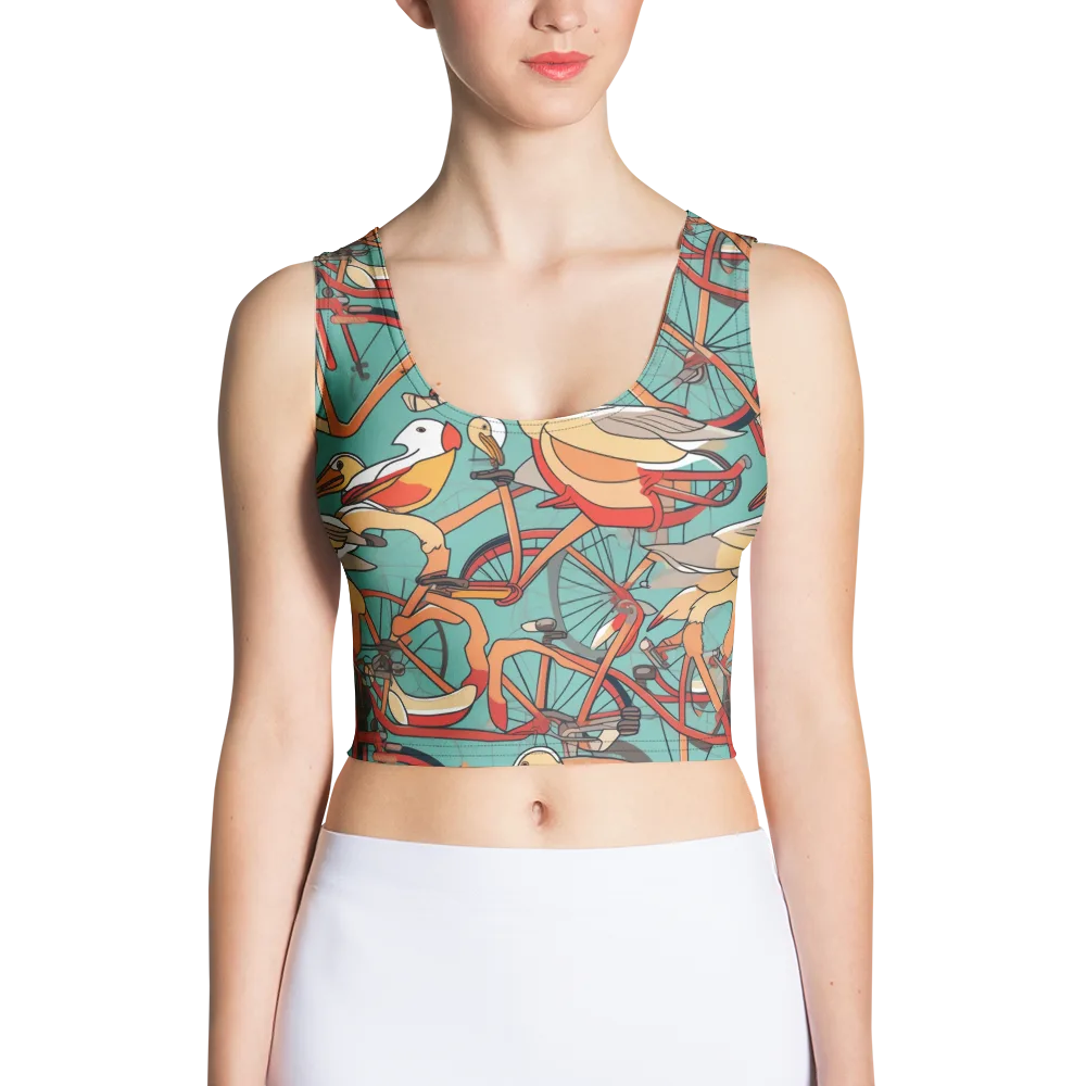 Pelican Pedal Parade on Crop Top — Front