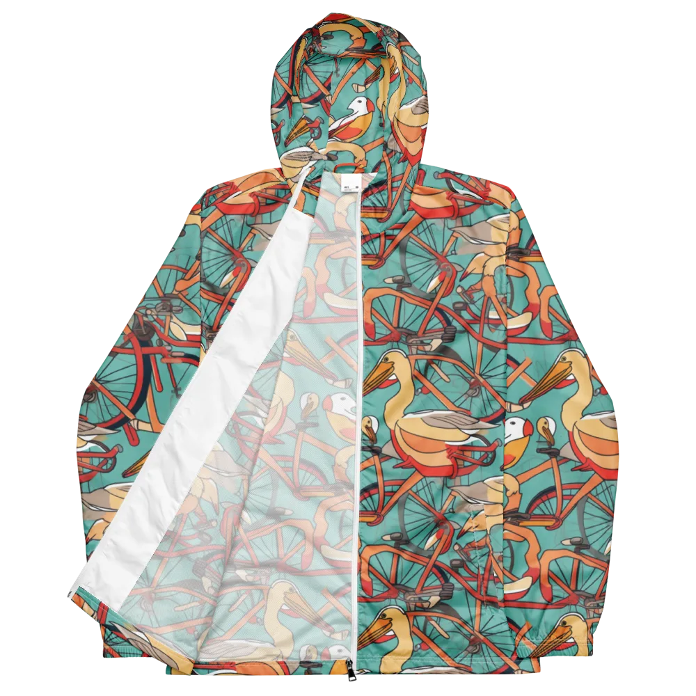 Pelican Pedal Parade on Men's Windbreaker — Front