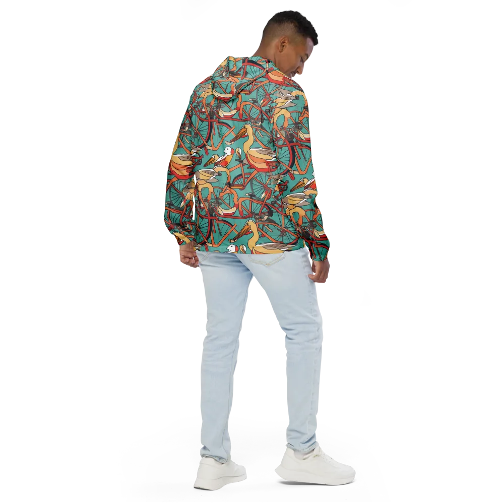 Pelican Pedal Parade on Men's Windbreaker — Back