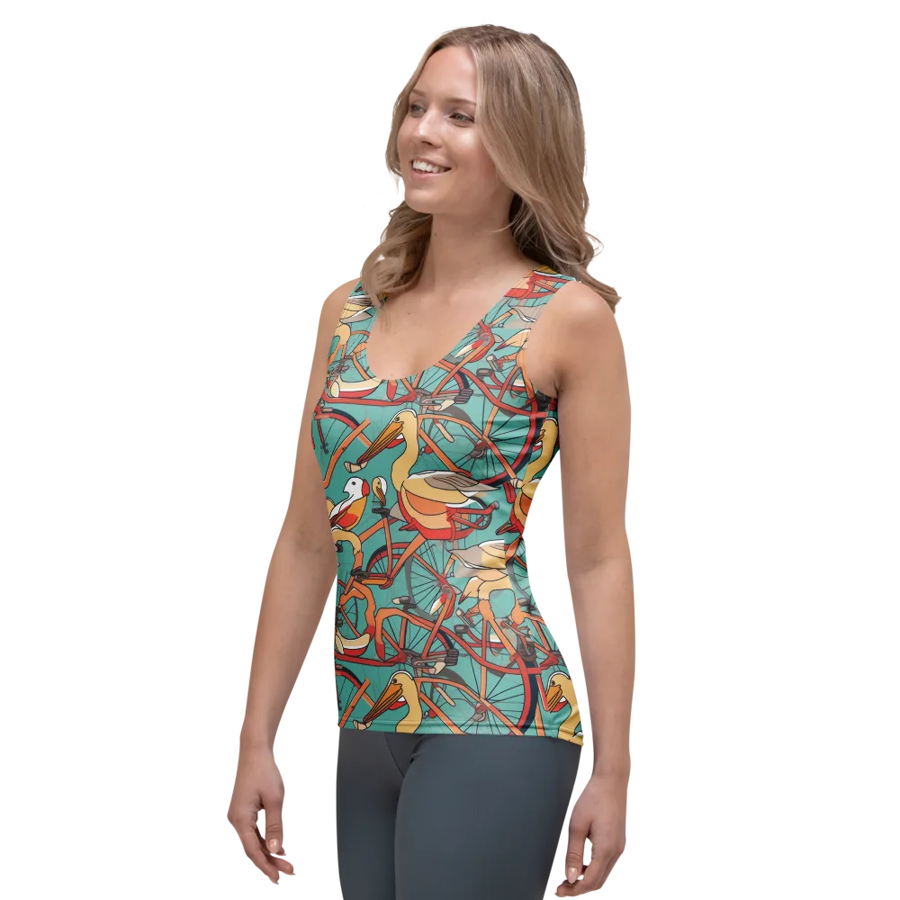 Pelican Pedal Parade on Women's Tank Top — Left Front